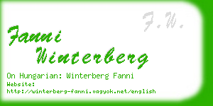 fanni winterberg business card